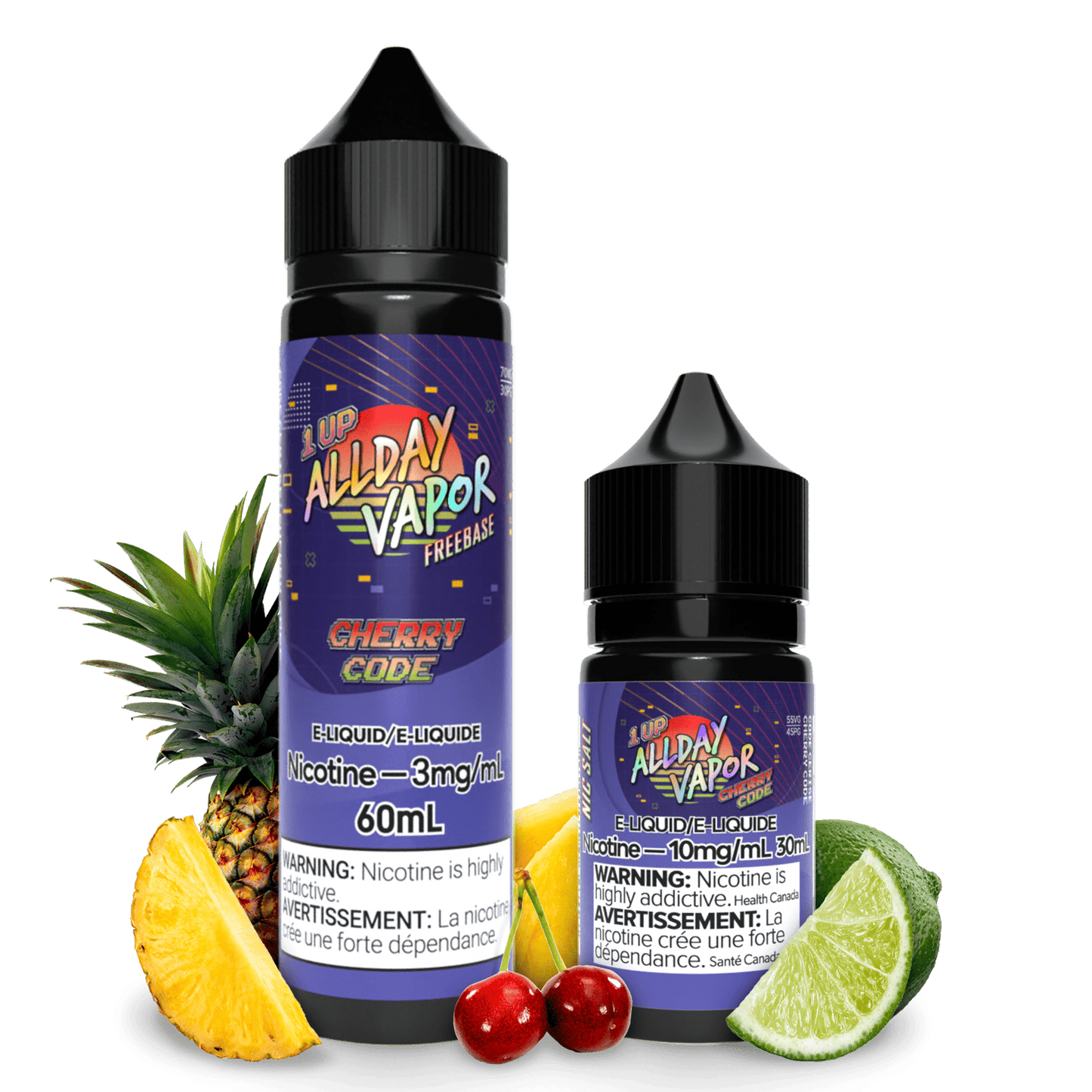 Allday Vapor Cherry Code E - Liquid (Freebase 60mL) - Simpli Vape - Canada shipping and delivery