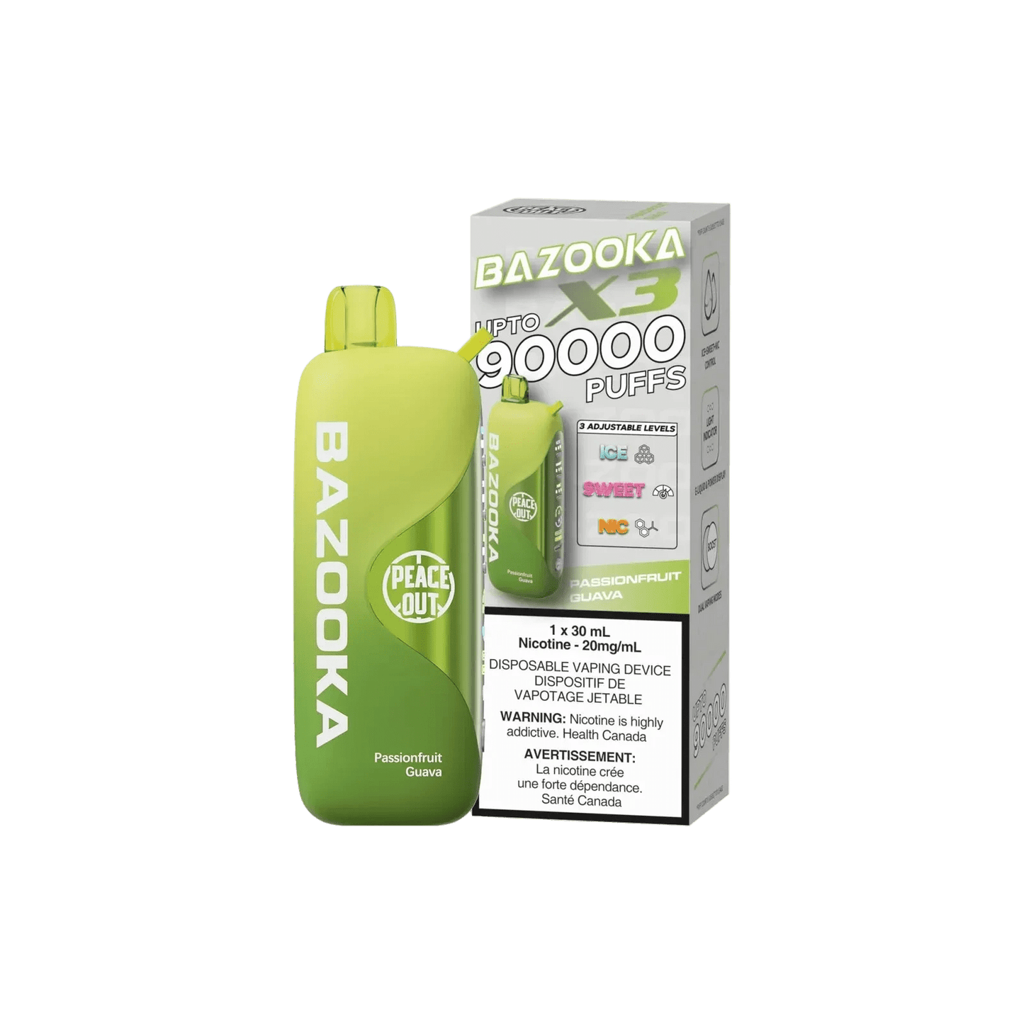 Bazooka 90K Passionfriut Guava Disposable Vape - Simpli Vape - Canada shipping and delivery