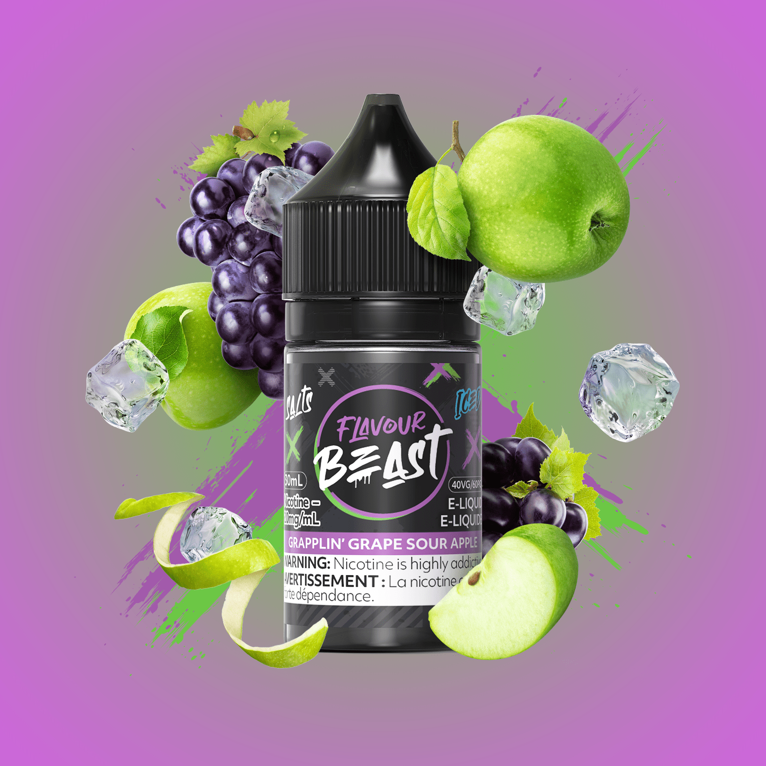 Flavour Beast E-Liquid - Grapplin' Grape Sour Apple Iced - Simpli Vape Flavour Beast E-Liquid - Grapplin' Grape Sour Apple Iced - Simpli Vape