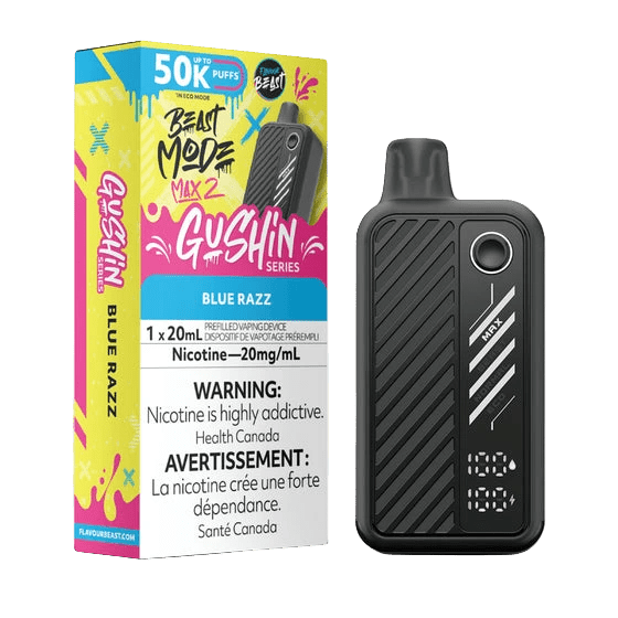 Gushin Blue Razz - Beast Mode Max 2 Disposable By Flavour Beast - Simpli Vape - Canada shipping and delivery