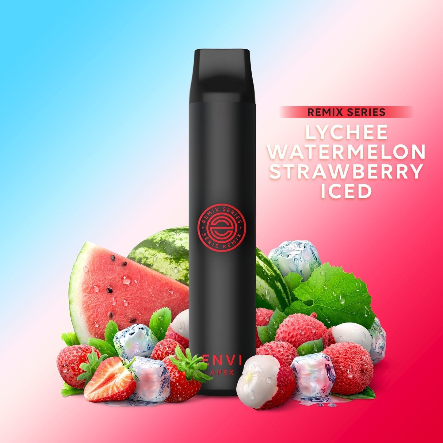 Lychee Watermelon Strawberry Iced (Remix Series) - ENVI Apex Disposable 2500 Puffs - Simpli Vape - Canada shipping