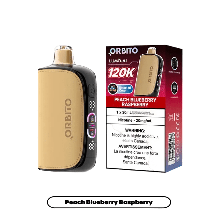 Orbito Lumo AI 120K - Peach Blueberry Raspberry (30mL) - Simpli Vape - Canada shipping and delivery