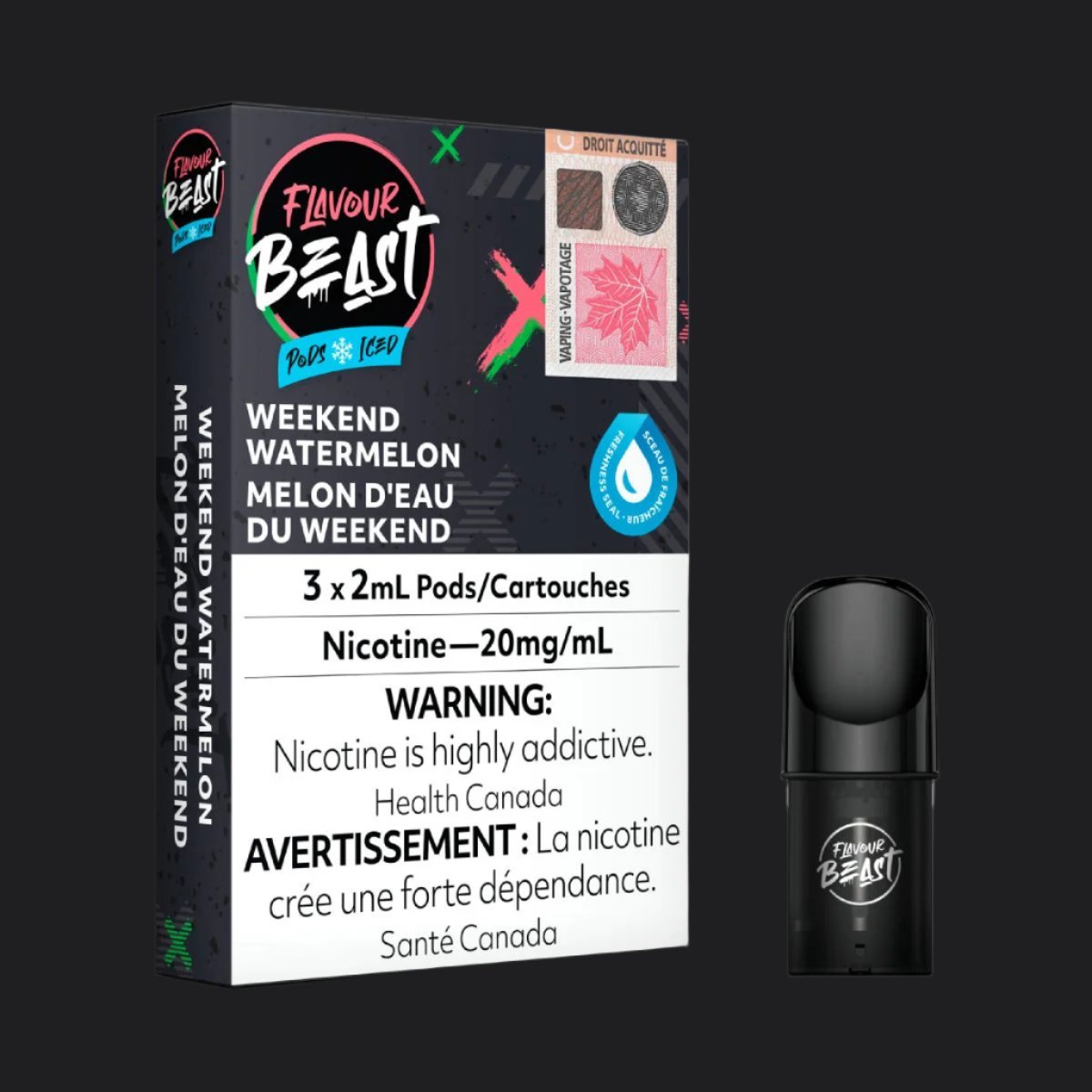 Weekend Watermelon Iced - Flavour Beast STLTH Compatible Pod - Simpli Vape - Canada shipping and delivery
