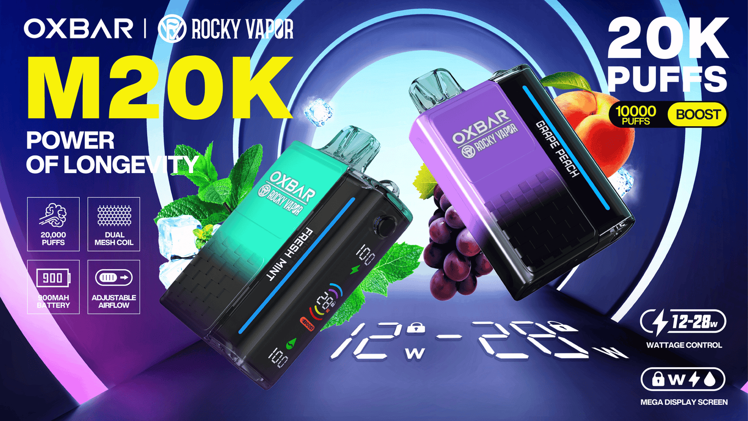 Rockey Vapor Oxbar M20K Disposable Vapes collection - Simplivape