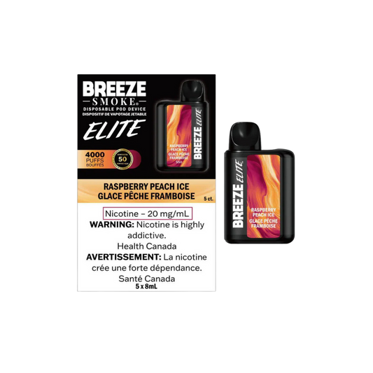 BREEZE Elite - RASPBERRY PEACH ICE (4000 Puffs) - Simpli Vape