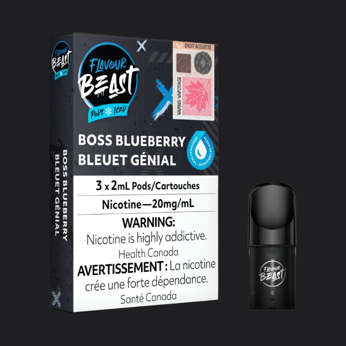 Boss Blueberry Iced - Flavour Beast STLTH Compatible Pod - Simpli Vape