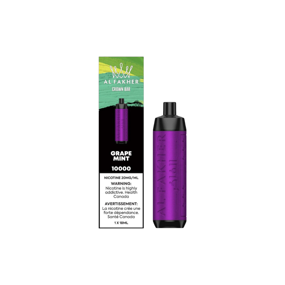 Crown Bar Al Fakher Disposable vape 10k Puffs - Grape Mint - Simpli Vape