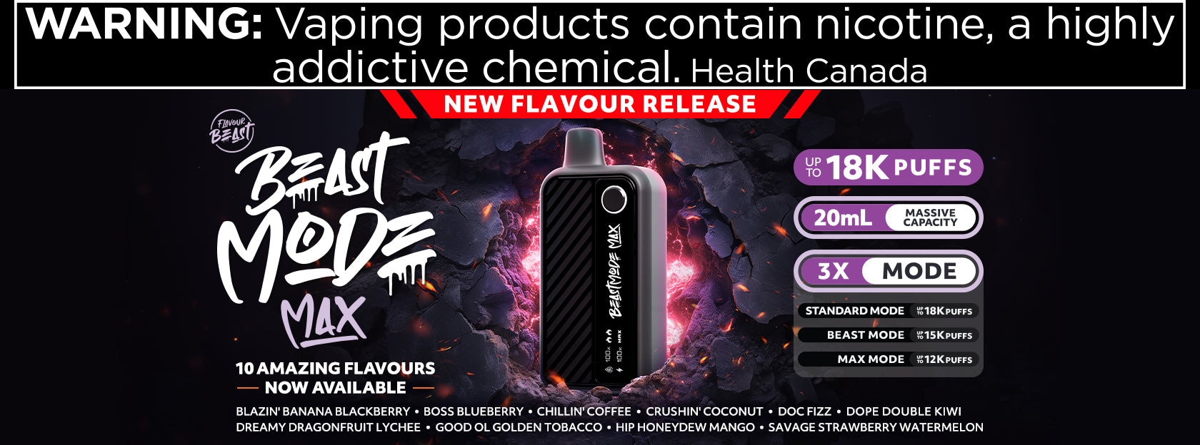 Flavour Beast Beast Mode Max Disposable Vape New Flavours - Simpli Vape