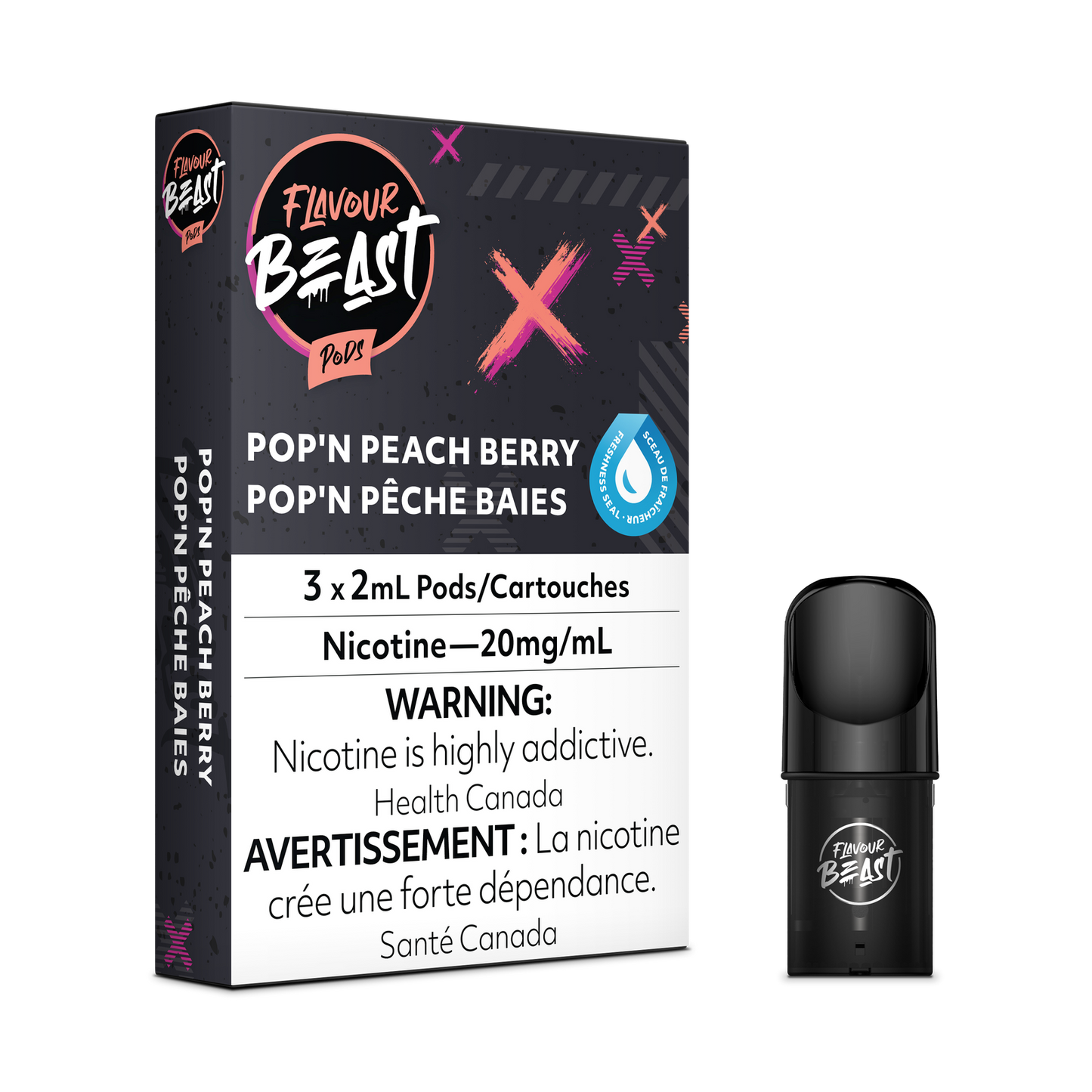 Pop'n Peach Berry - Flavour Beast STLTH Compatible Pod - Simpli Vape