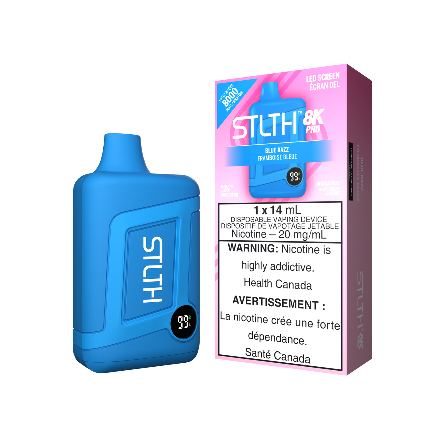 STLTH BOX 8K PRO DISPOSABLE - BLUE RAZZ - Simpli Vape