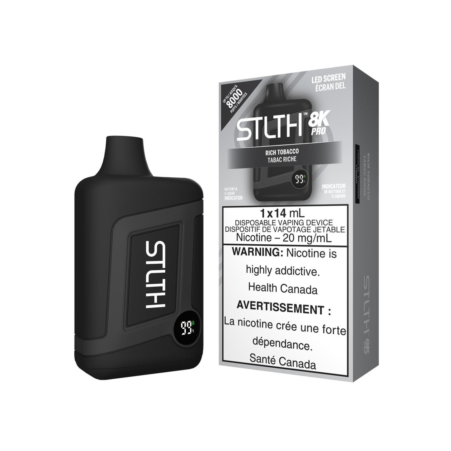 STLTH BOX 8K PRO DISPOSABLE - RICH TOBACCO - Simpli Vape