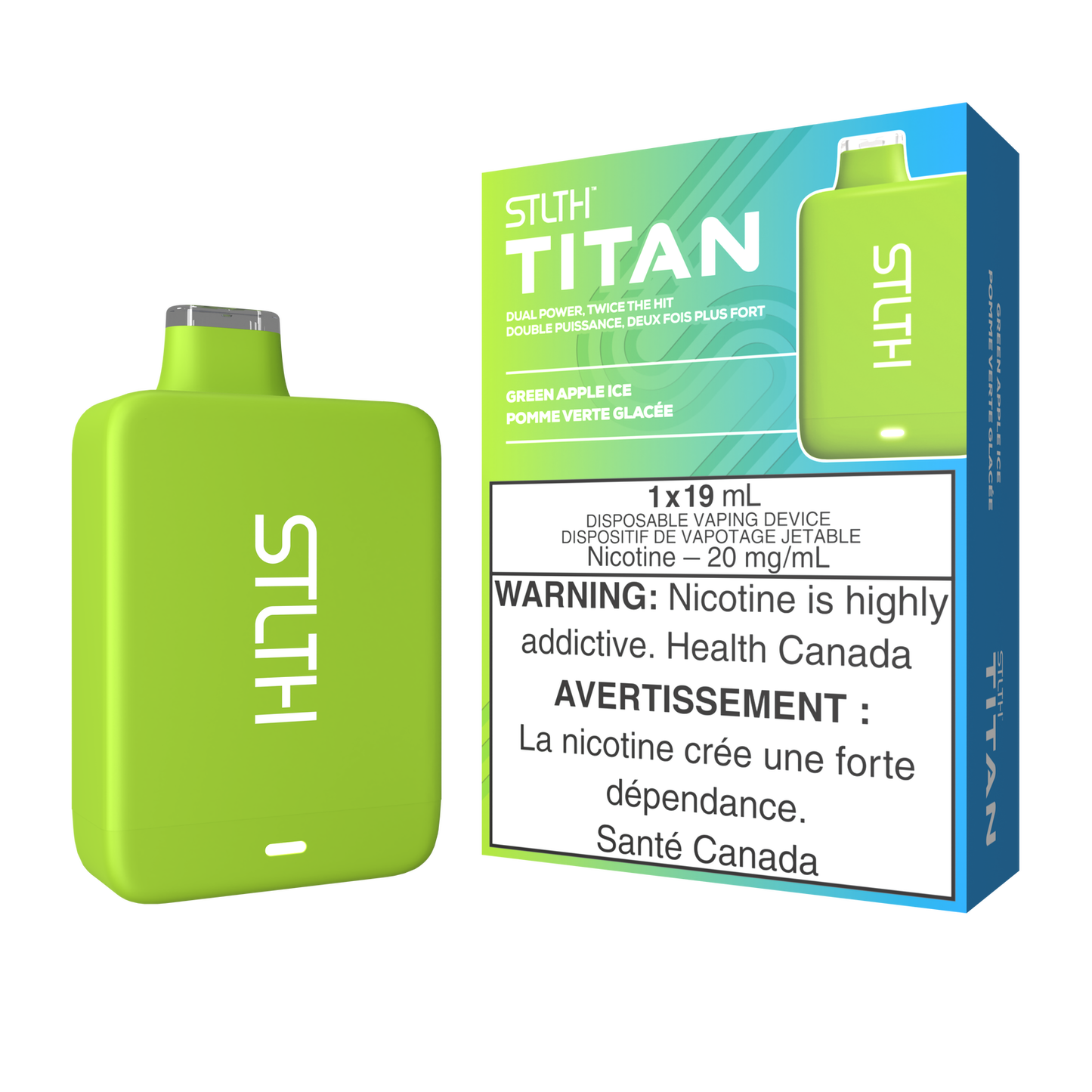 STLTH TITAN DISPOSABLE - GREEN APPLE ICE - Simpli Vape