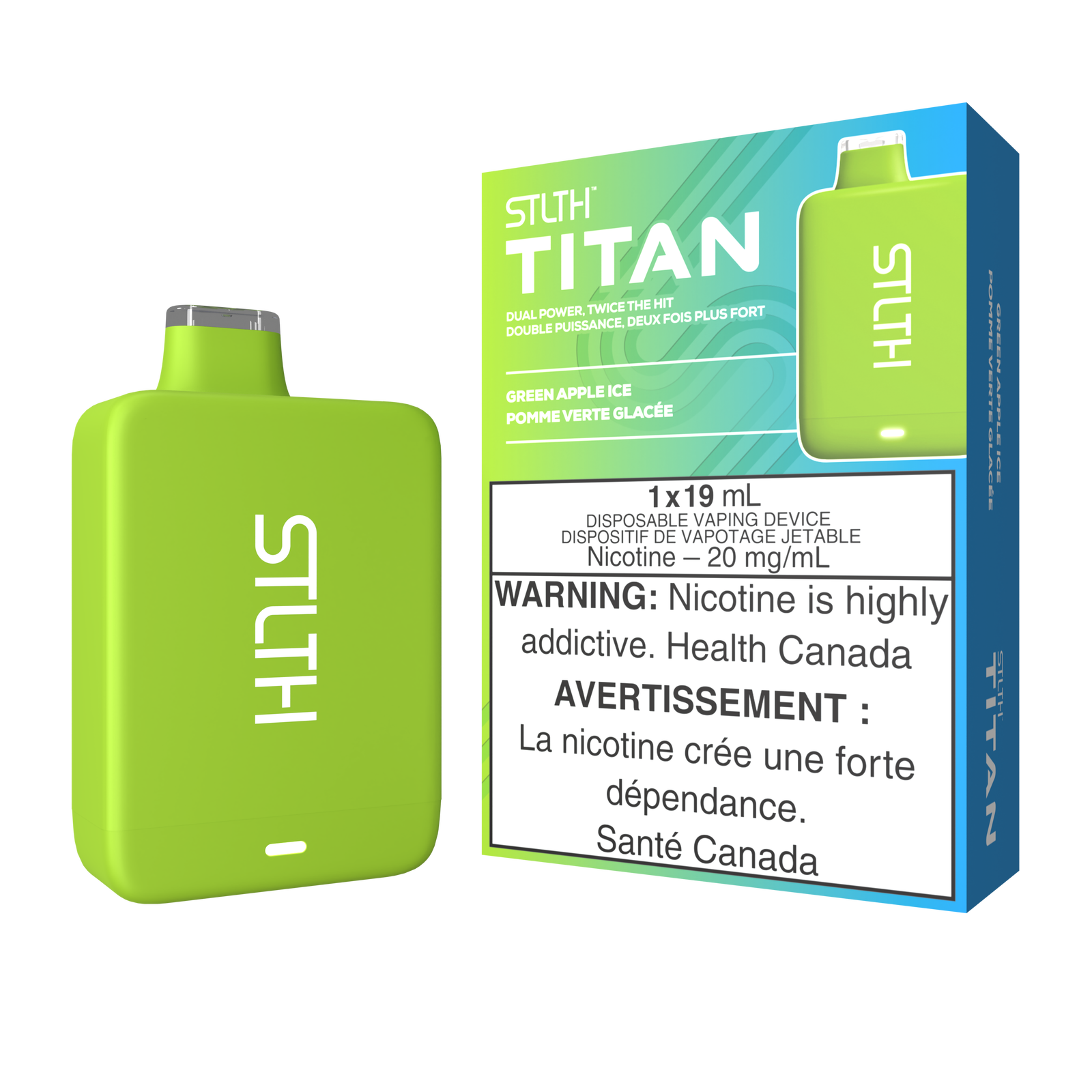 STLTH TITAN DISPOSABLE - GREEN APPLE ICE - Simpli Vape