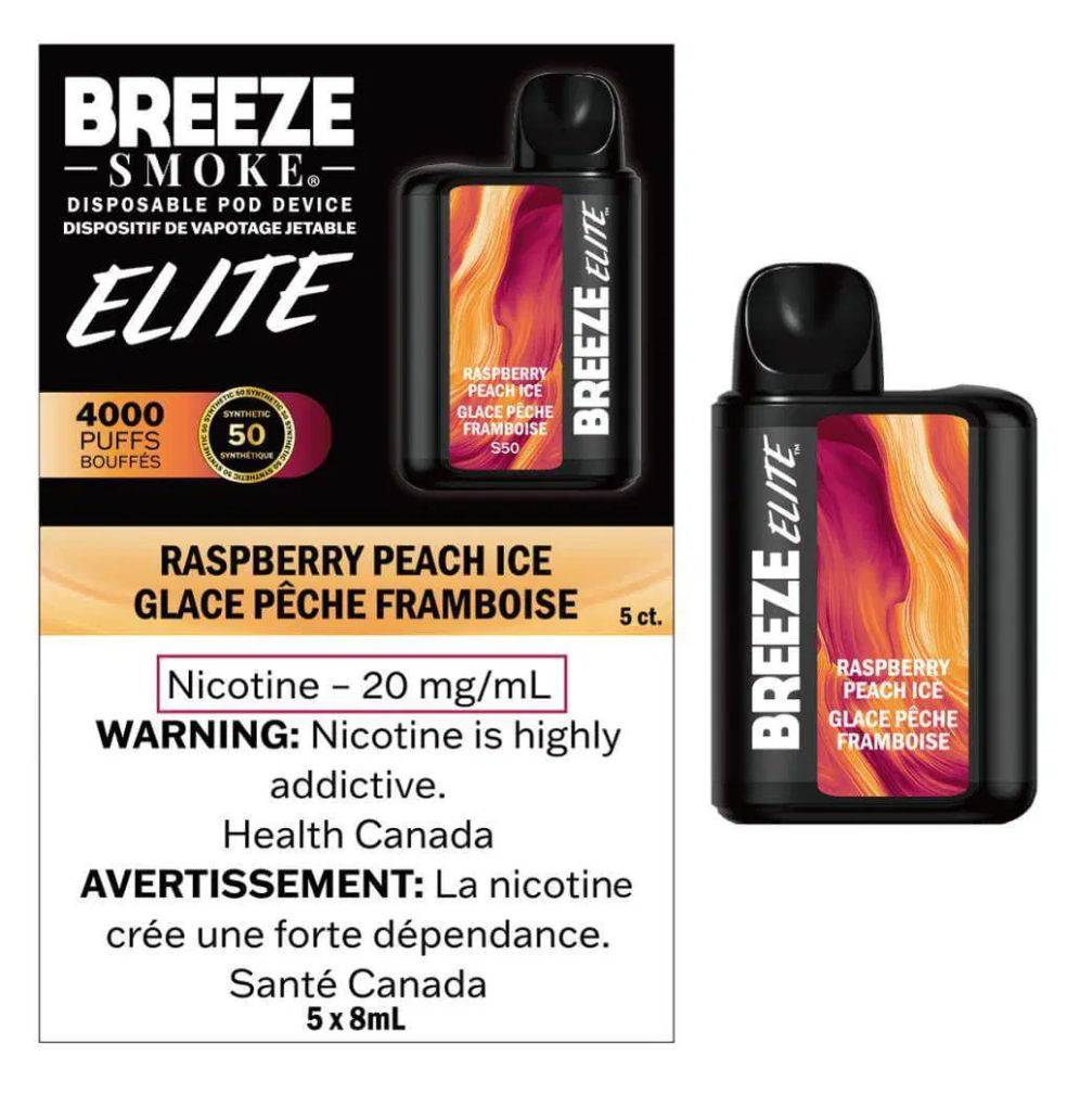 BREEZE Elite - RASPBERRY PEACH ICE (4000 Puffs)