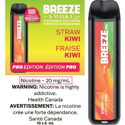 Straw Kiwi - Breeze Pro Disposable Vape - Simpli Vape