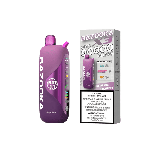 Bazooka 90K Grape Burst Disposable Vape - Simpli Vape - Canada shipping and delivery