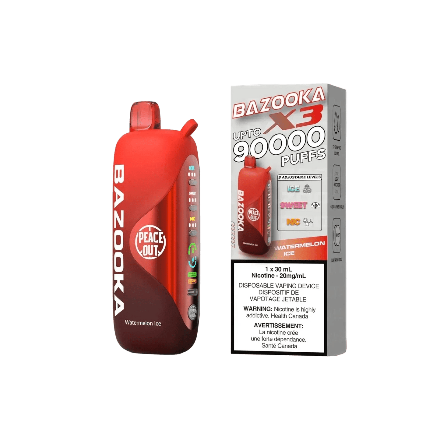 Bazooka 90K Watermelon Ice Disposable Vape - Simpli Vape - Canada shipping and delivery