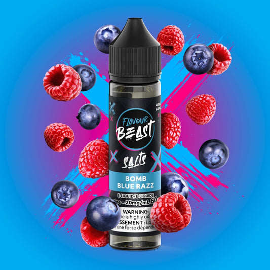 Bomb Blue Razz - 60mL Nic - Salt Flavour Beast E - Liquid - Simpli Vape - Canada shipping and delivery