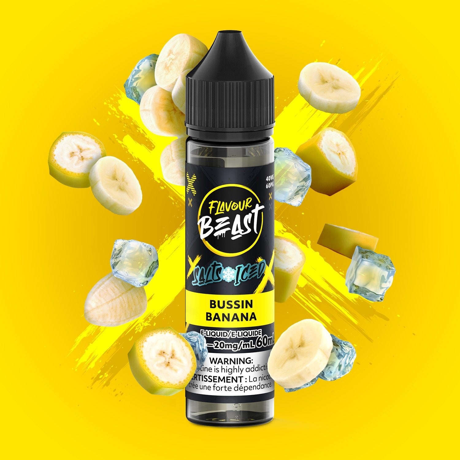 Bussin Banana (ICED) - 60mL Nic - Salt Flavour Beast E - Liquid - Simpli Vape - Canada shipping and delivery