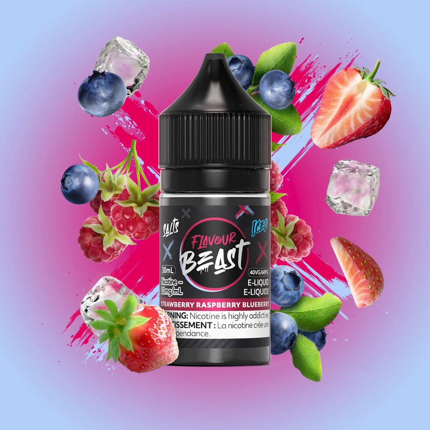 Flavour Beast E - Liquid - Strawberry Raspberry Blueberry Iced - Simpli Vape - Canada shipping and delivery