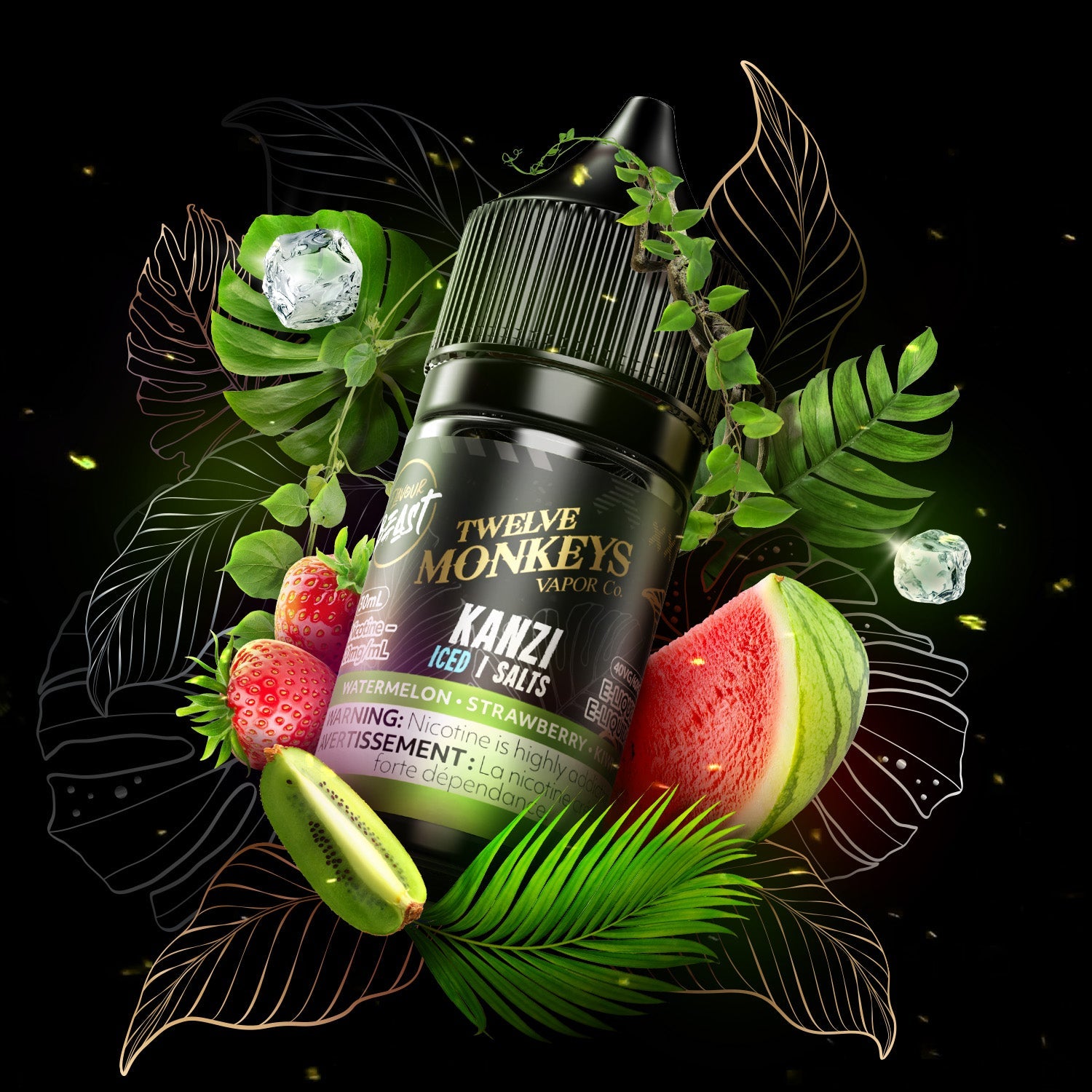 Flavour Beast X Twelve Monkeys E - Liquid - Kanzi Iced - Simpli Vape - Canada shipping and delivery