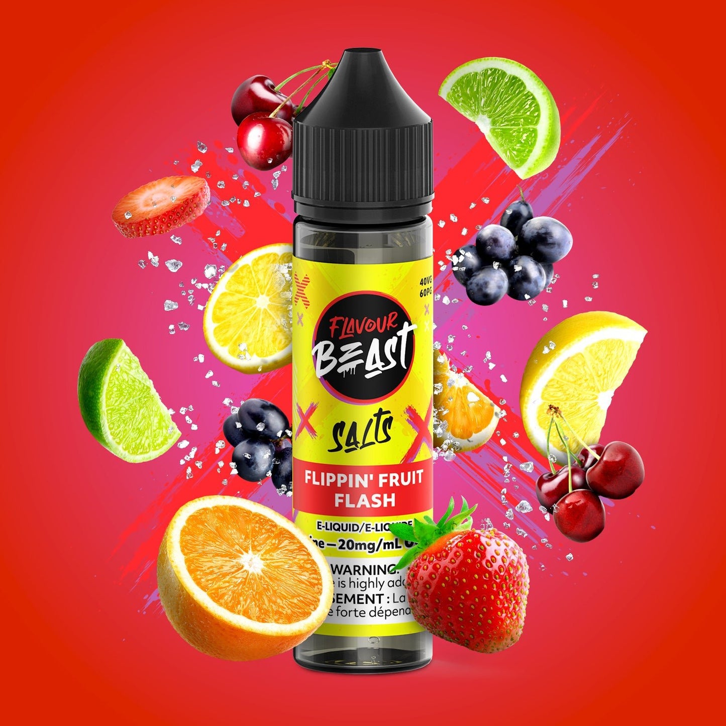 Flippin' Fruit Flash - 60mL Nic - Salt Flavour Beast E - Liquid - Simpli Vape - Canada shipping and delivery