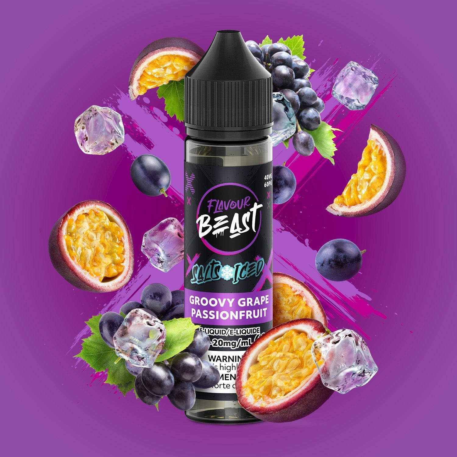 Groovy Grape Passionfruit (ICED) - 60mL Nic - Salt Flavour Beast E - Liquid - Simpli Vape - Canada shipping and delivery