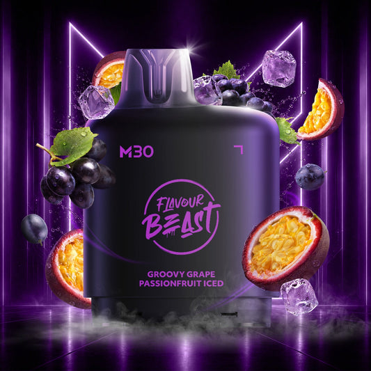 Groovy Grape Passionfruit Iced - Level X Flavour Beast M30 Series - Simpli Vape - Canada shipping and delivery