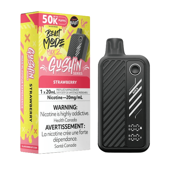 Gushin Strawberry - Beast Mode Max 2 Disposable By Flavour Beast - Simpli Vape - Canada shipping and delivery