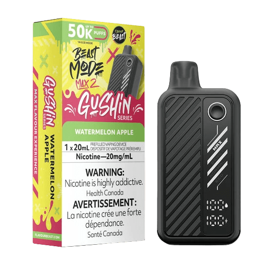 Gushin Watermelon Apple - Beast Mode Max 2 Disposable By Flavour Beast - Simpli Vape - Canada shipping and delivery