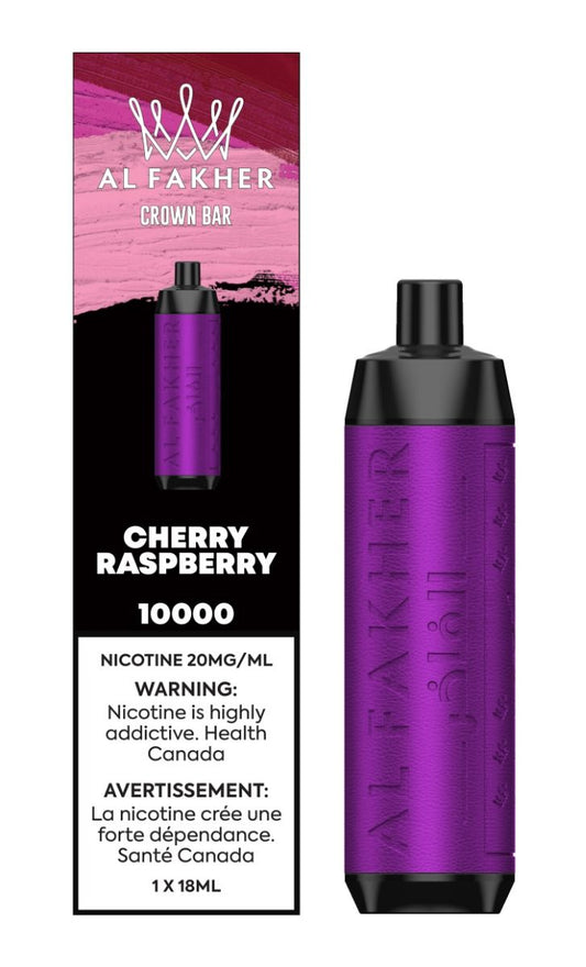 Crown Bar Al Fakher Disposable vape 10k Puffs - Cherry Raspberry