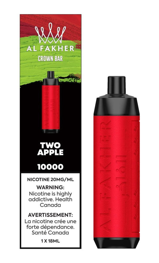 Crown Bar Al Fakher Disposable vape 10k Puffs - Two Apple
