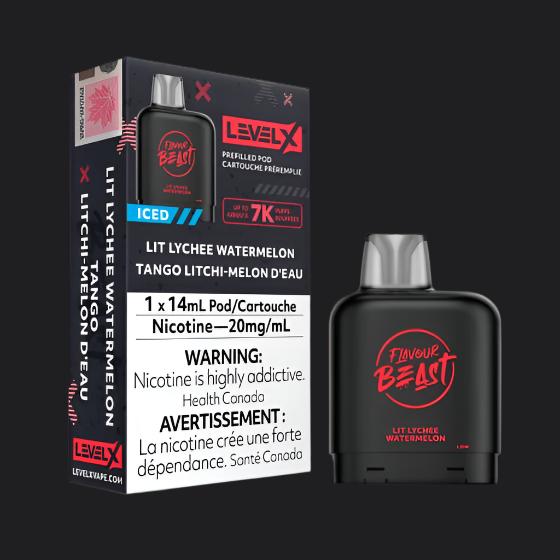 Level X Flavour Beast Pod 14mL - Lit Lychee Watermelon Iced