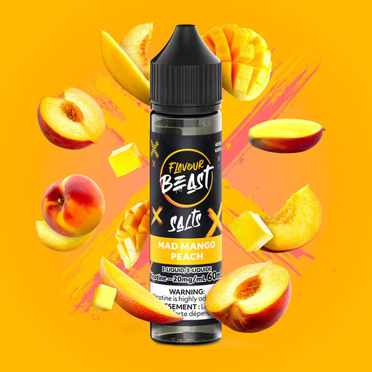 Mad Mango Peach - 60mL Nic - Salt Flavour Beast E - Liquid - Simpli Vape - Canada shipping and delivery