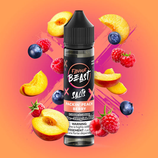 Packin' Peach Berry - 60mL Nic - Salt Flavour Beast E - Liquid - Simpli Vape - Canada shipping and delivery