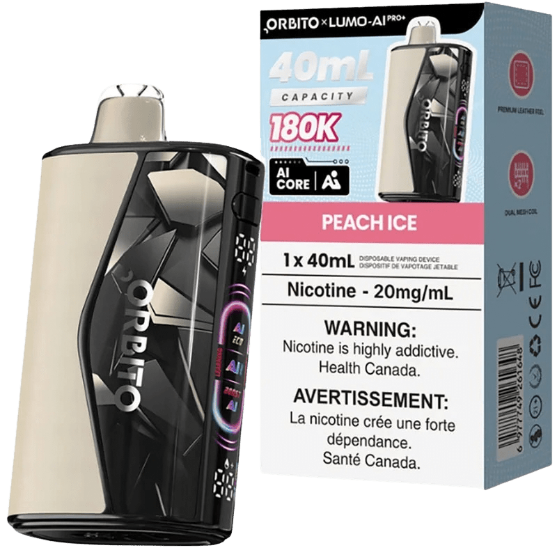 Peach lce - Orbito Lumo AI Pro+ 180K Disposable Vape (30mL) - Simpli Vape - #Canada shipping and delivery#