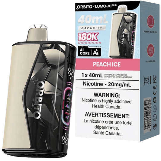 Peach lce - Orbito Lumo AI Pro+ 180K Disposable Vape (30mL) - Simpli Vape - #Canada shipping and delivery#