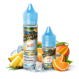 60 mL and 30 mL bottle of Bliss Ice age E-Liquid by Twelve Monkeys from OASIS Series, Bliss Vape E-Liquid flavours is a blend of fresh oranges mixed with pineapples and sweet mangos with mint