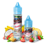60 mL and 30 mL bottles of Paradise Iced E-Liquid by Twelve Monkeys from OASIS Series, Bliss Vape E-Liquid flavours is a tropic blend of Coconu mixed with pineapple, strawberry, banana, and mint