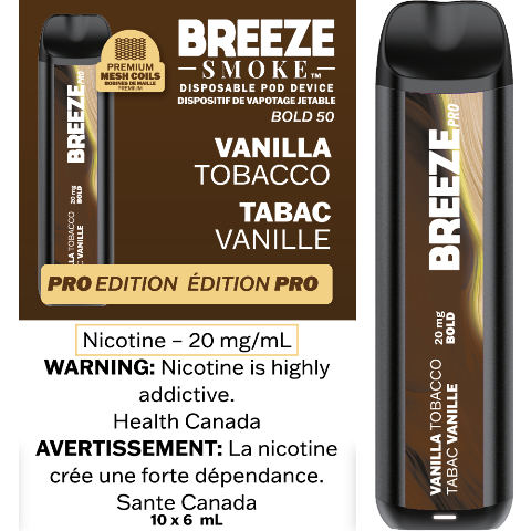 Vanilla Tobacco - Breeze Pro Disposable Vape
