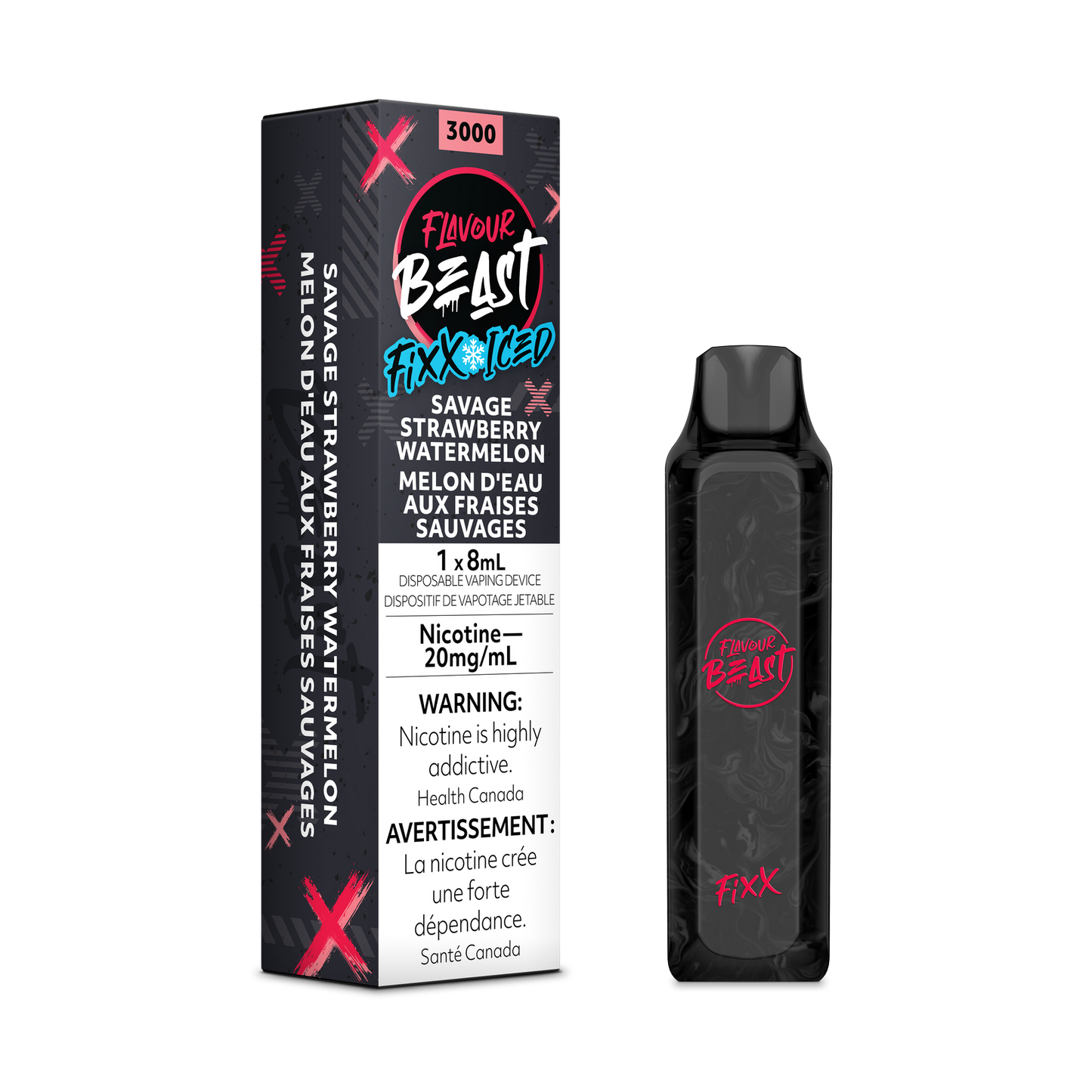 Flavour Beast Fixx Disposable - Savage Strawberry Watermelon Iced