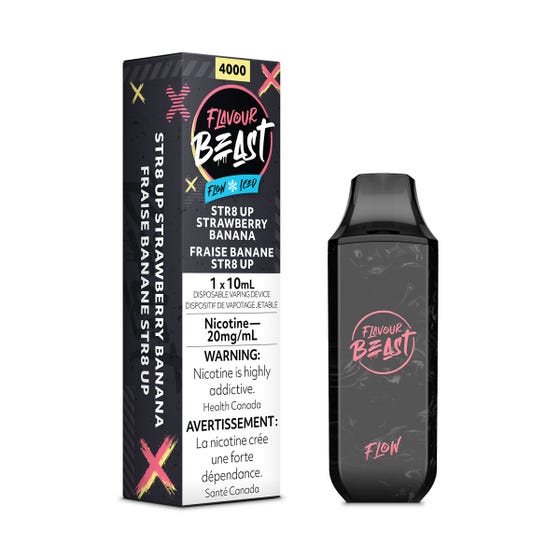 STR8 Up Strawberry Banana Iced - Flavour Beast Flow Disposable 4000 Puffs