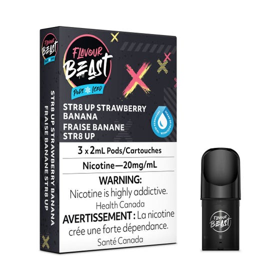 STR8 Up Strawberry Banana Iced - Flavour Beast STLTH Compatible Pod