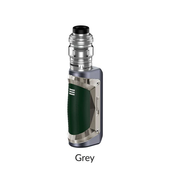 Geekvape Aegis Solo 2 100W Starter Kit with Cerberus Tank in silver and green leather color