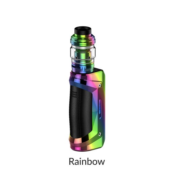 Geekvape Aegis Solo 2 100W Starter Kit with Cerberus Tank in rainbow chrome and black leather color
